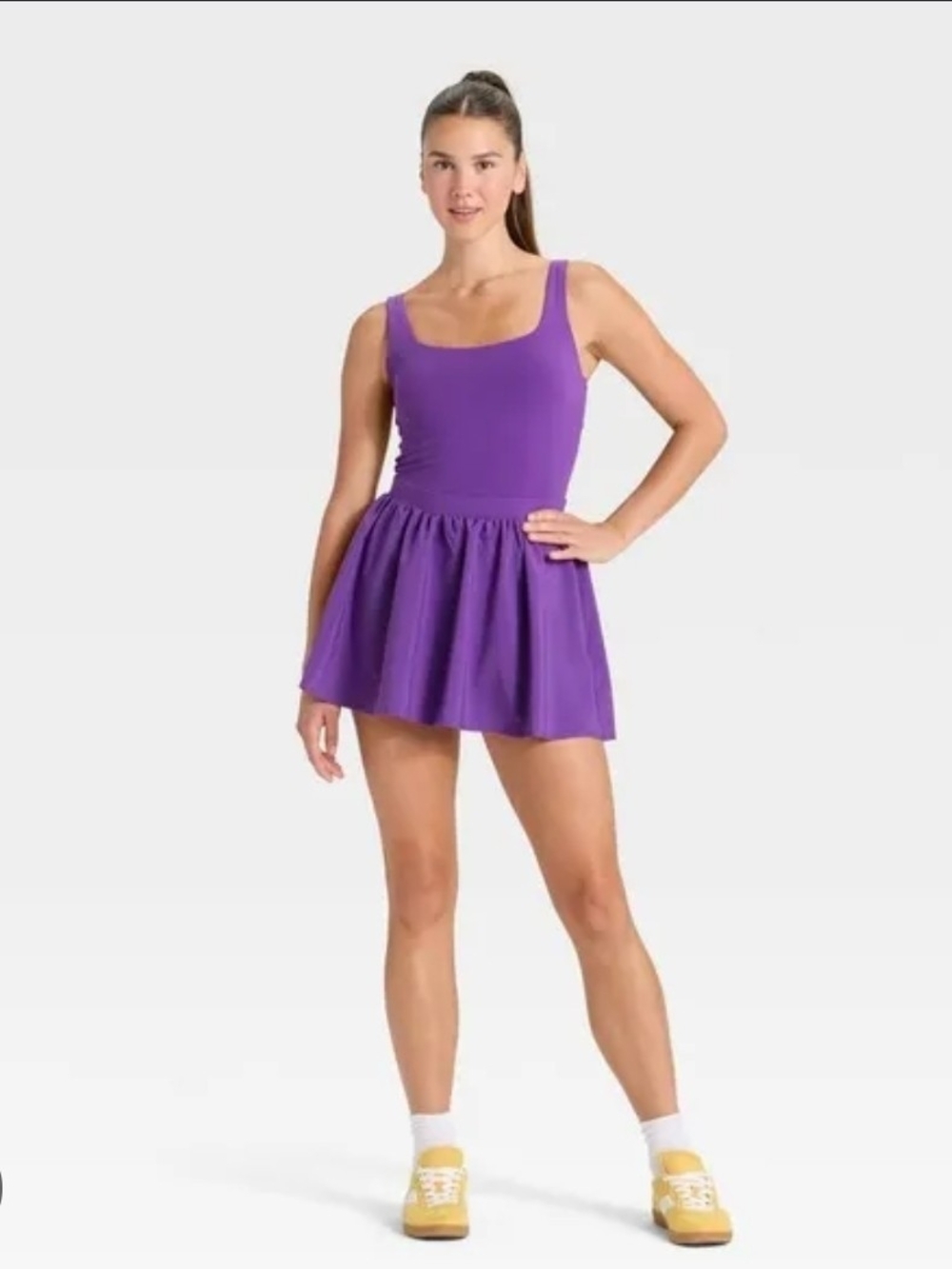 JoyLab Purple Scoop-Neck Mini Dress M Nwt